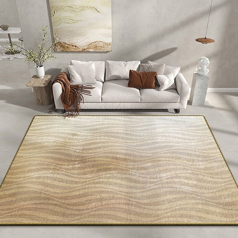 Gray Indoor Rug Trendy Polyester Area Rug Stain Resistant Carpet for Living Room