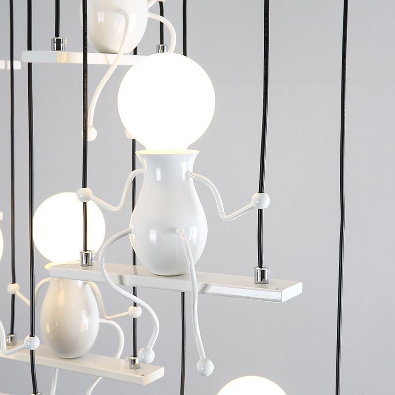 6/8 Teste persone Luce a sospensione Metal Kids Hanging Sofril Light in White for Children