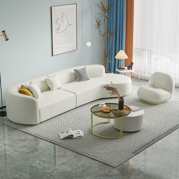 Contemporary Faux Leather Sectional Sofa with Tight Back in Solid Wood