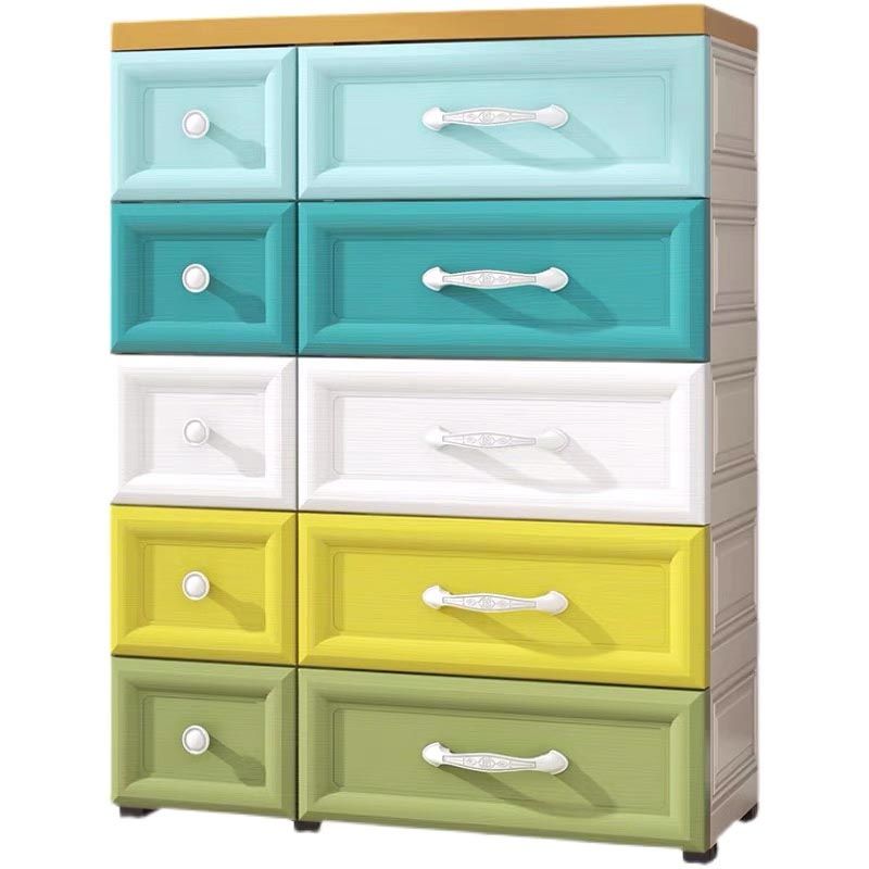 10-drawer Storage Cabinet Contemporary Plastic Wardrobe Armoire
