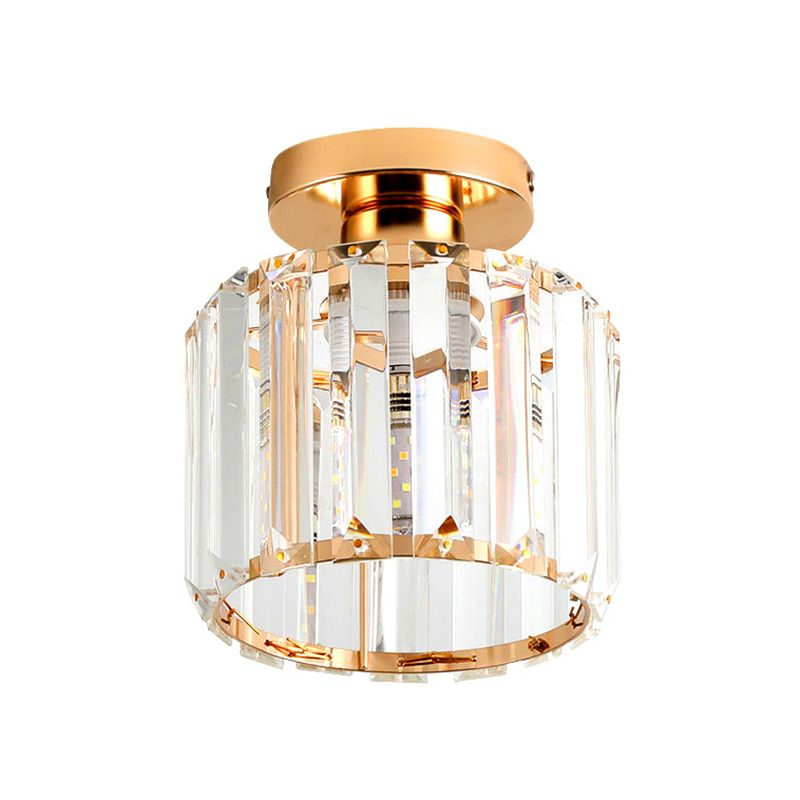 5.9 Inches Wide Mini Crystal Ceiling Light Single Bulb Modern Lighting Fixture for Fitting Room