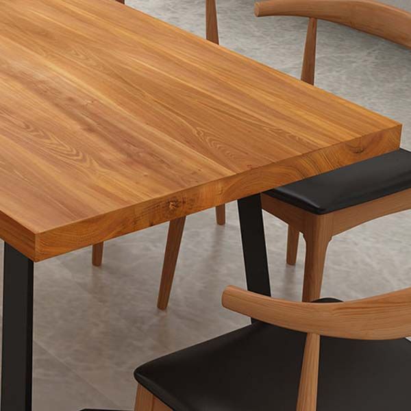 Modern Double Pedestal Dining Table Pine Wood Table for Dining Room Cafe