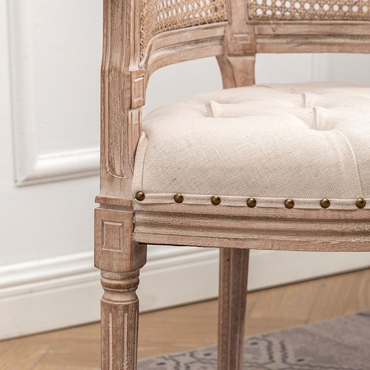 Chaise de salle à manger de style campagnard en bois massif, finition mate, fauteuil de salle à manger à dossier ouvert