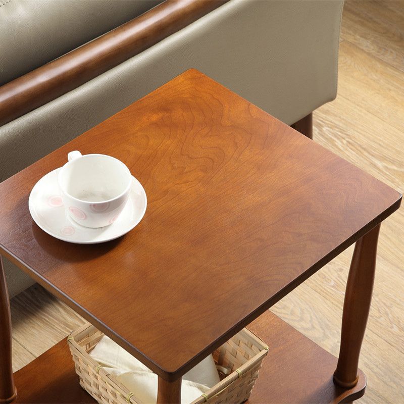 Modernistic Solid 4 Legs Wood End Table Rectangular Side Table