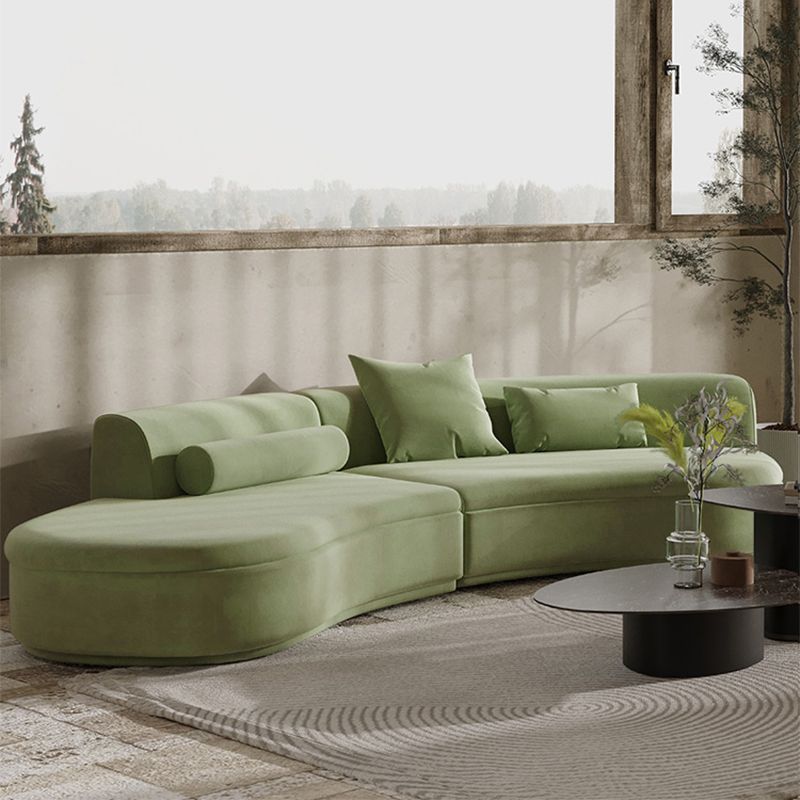 Nordic Style 27.5"H Velvet Armless Sofa& Chaise for Living Room