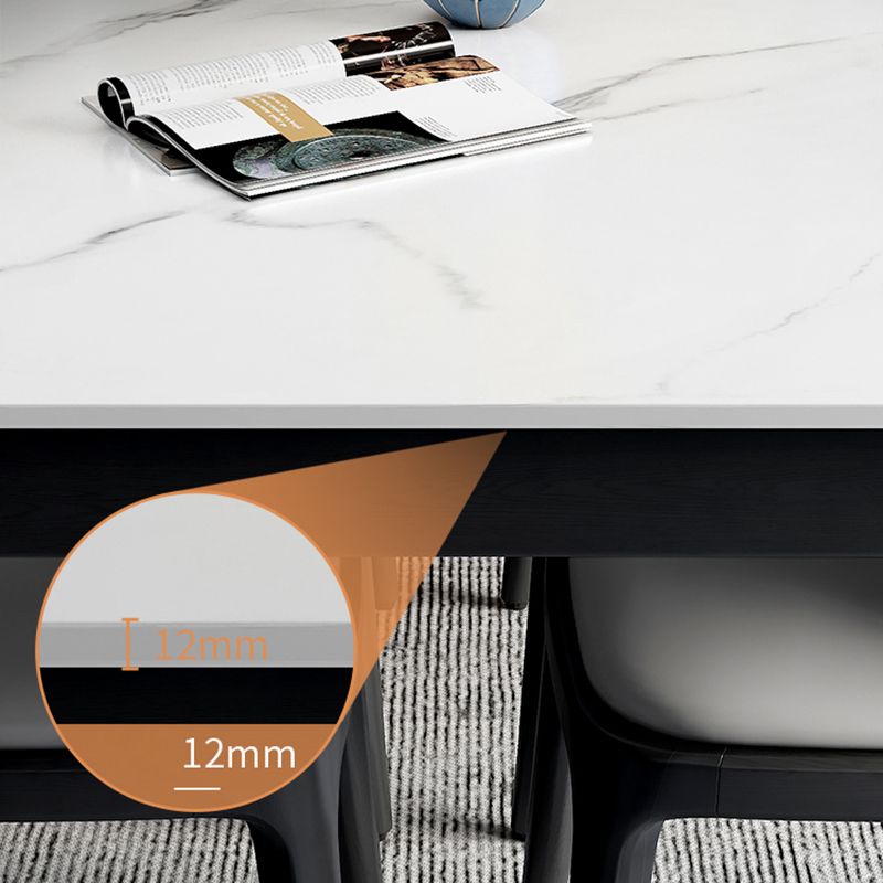Contemporary Dining Set with Sintered Stone Dining Table and Cushion Chairs
