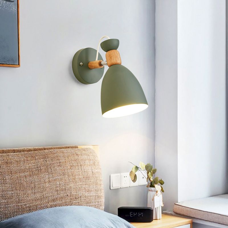 Geometric Shade Wall Lighting Modern Nordic  Style Metal 1 Light Sconce Light in Green and White