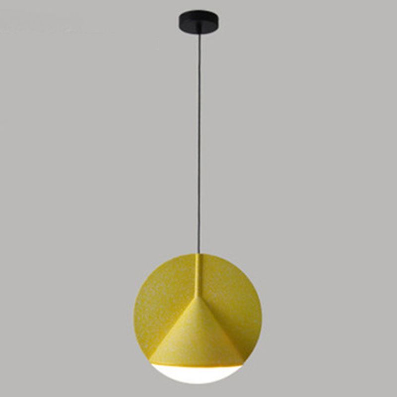 1-Light Round Shade Pendant Lamp Nordic Modern Style Resin  Hanging Lamp for Living Room