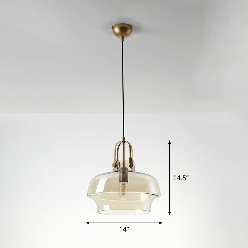 Pot Shaped Dining Room Hanging Lamp Glass Single Postmodern Ceiling Pendant Light