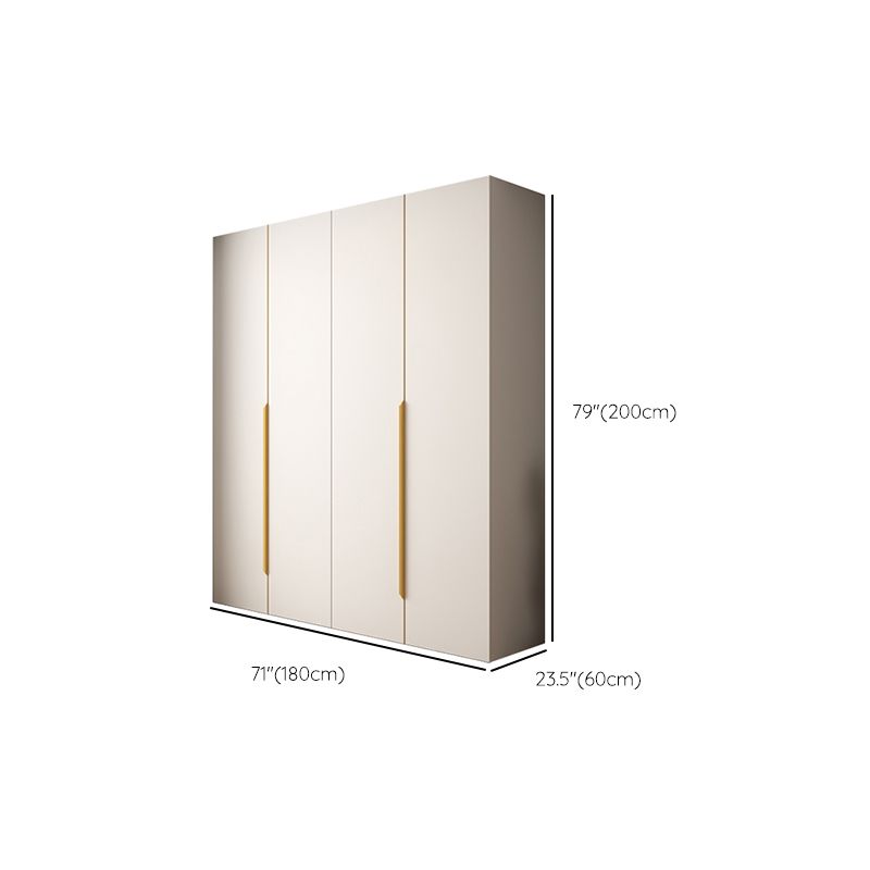 Hinged Wardrobe Closet White Engineered Wood Wardrobe Armoire