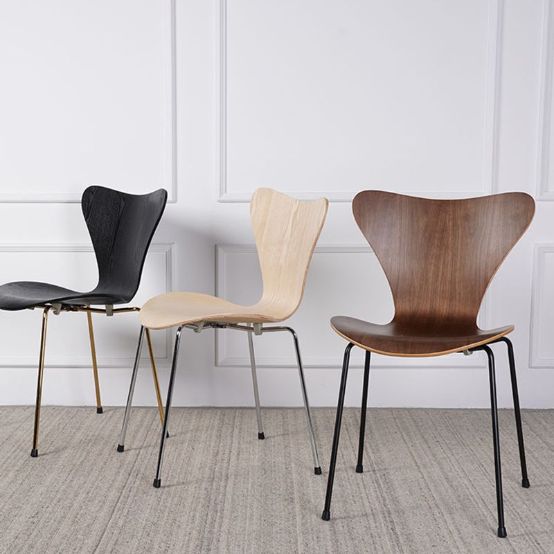 Industrial Kitchen Dining Side Chairs Armless Dining Chairs with Metal Legs