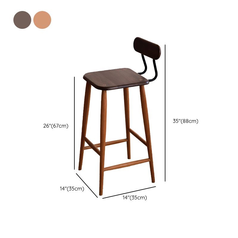 Matte Finish Solid Wood Counter Chairs Modern Indoor Counter Stools