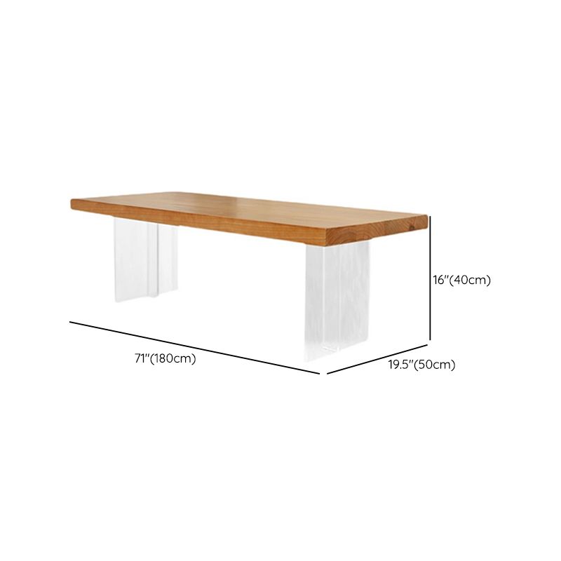 Solid Wood Coffee Table Double Pedestal Base Coffee or End Table, 19.68" Wide