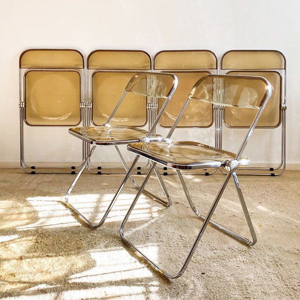 Industrial Style Plastic Dining Armless Chair Open Back Dining Side Chair