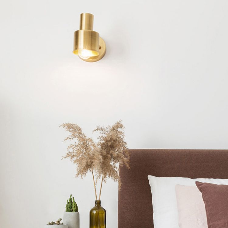 Nordic Luxury Style Cylinderical Wall Mounted Light Fixture Copper 1 Light Sconces
