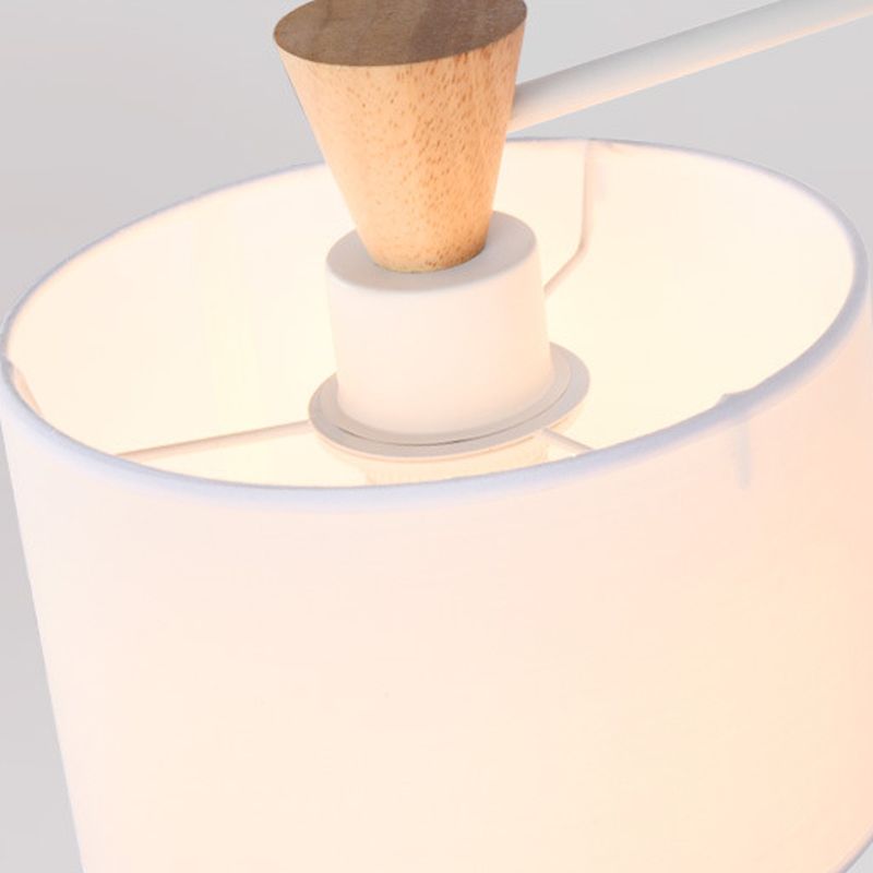 Drum Wall Light Sconce Modernism Fabric 1 Light Sconce Light in Black/White for Living Room