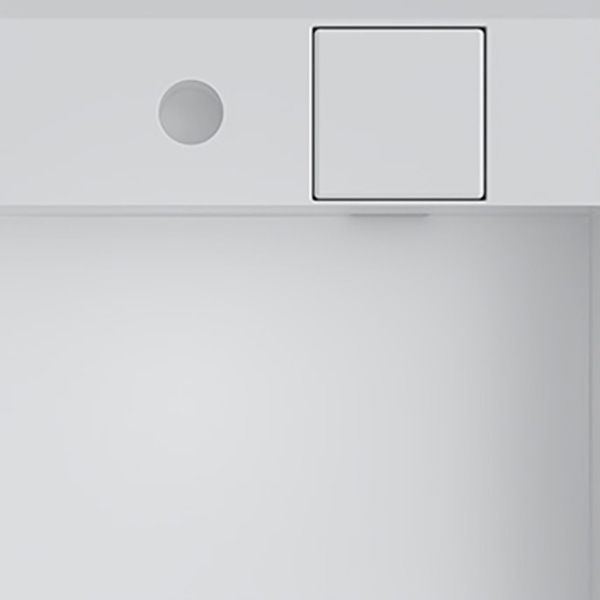 Modern Bathroom Sink Pop-Up Drain Porcelain Solid Color Rectangular Vessel