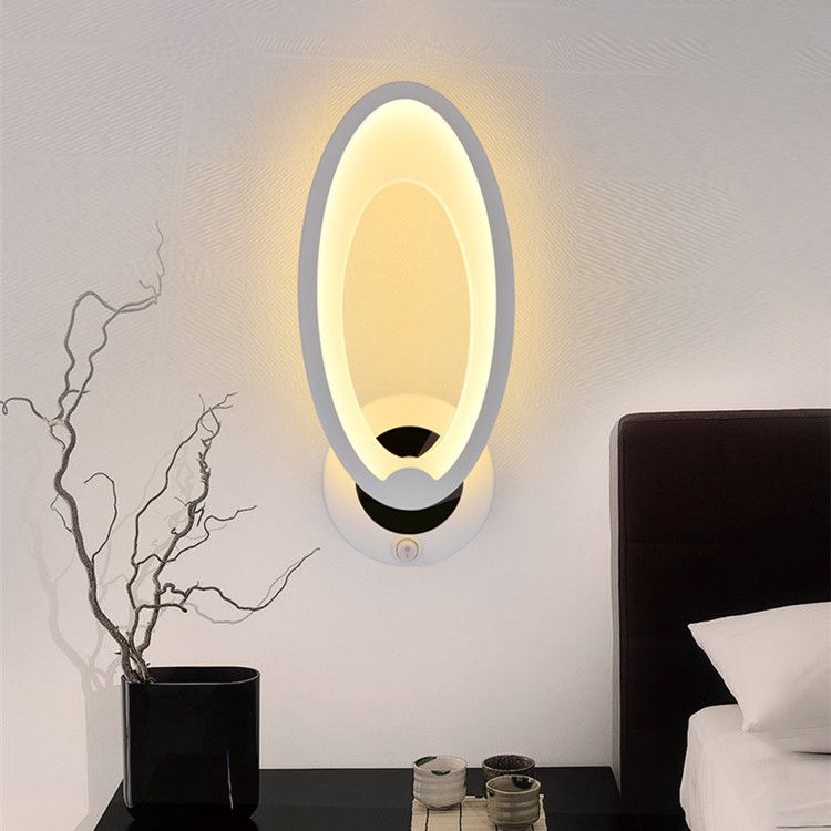 Pronzo a parete a LED bianco acrilico in moderna lampada a parete geometrica in ferro battuto in stile conciso per spazi interni