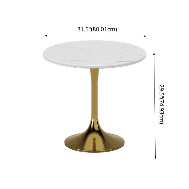 Glam Kitchen Dining Room Set Standard Height with Round Top and Gold Leg Dining Furniture