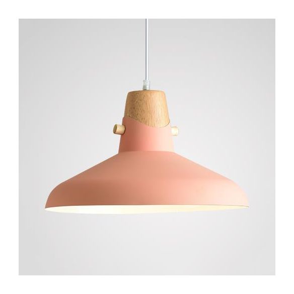 Bell / Dome Plafond Pendant Light Modernisme Métal 1 Lumière 8,5 "/ 14" Dia rose / jaune / Green Lampe suspendue