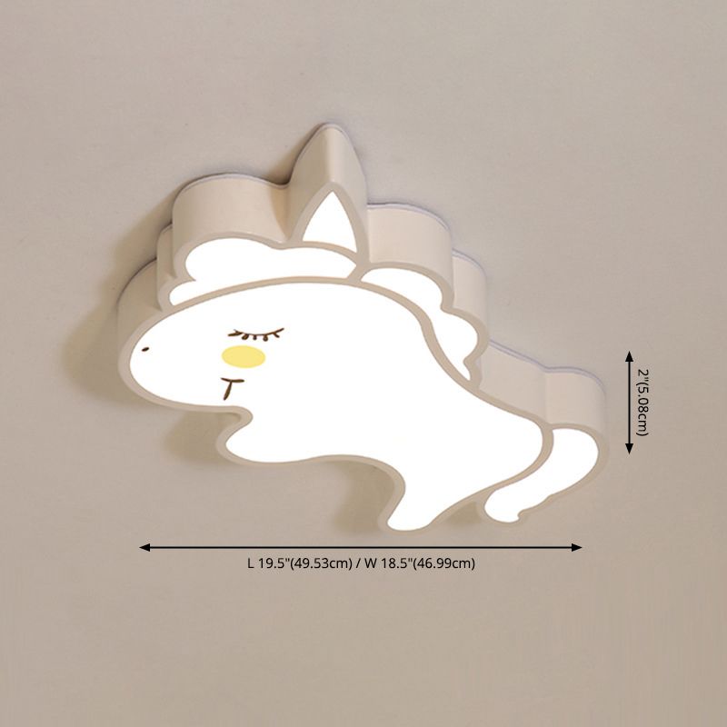 Animal Flush Mount Ceiling Light Cartoon Acrylic Ceiling Mount Light Fixture for Children Bedroom