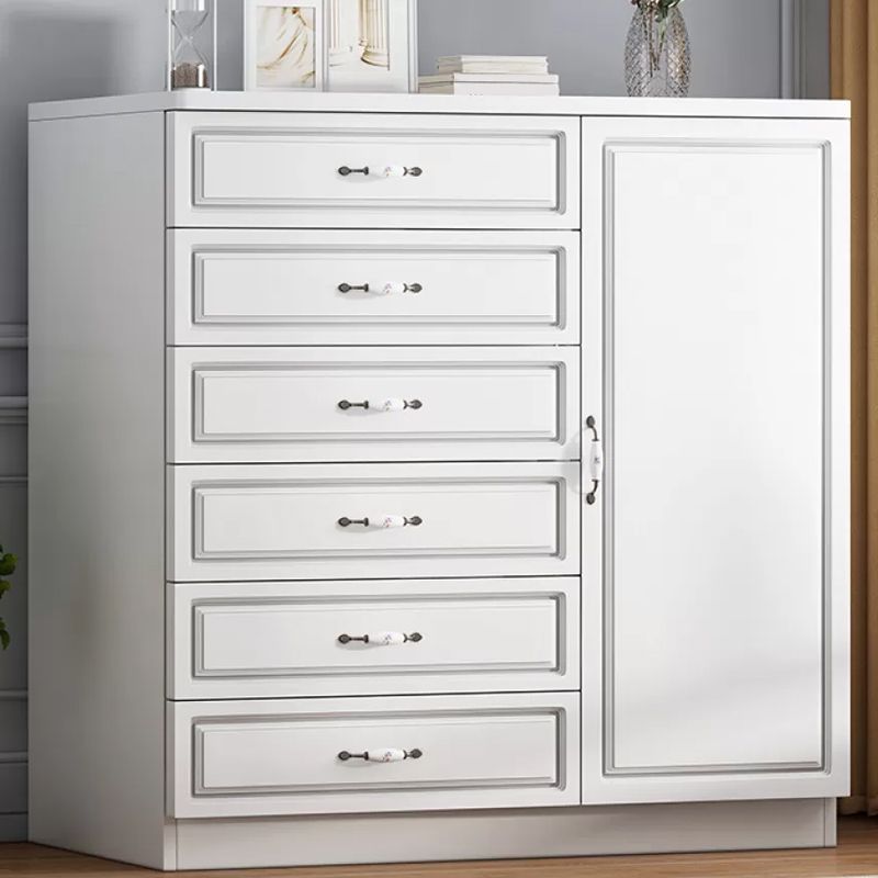Contemporary Storage Chest White Wood Vertical Dresser for Bedroom