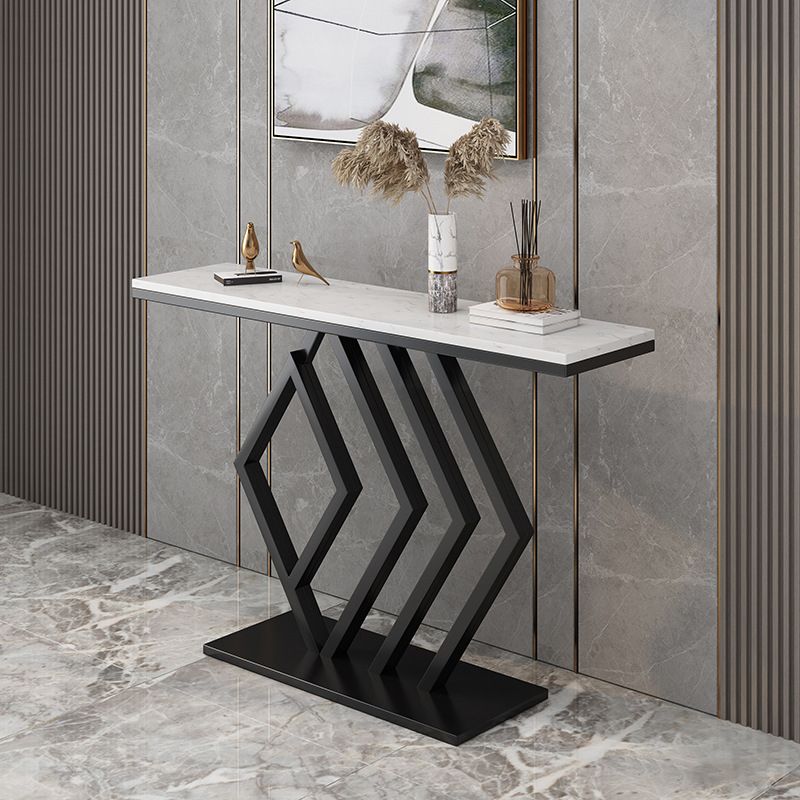 Modern Console Accent Table Antique Finish Console Sofa Table in Marble