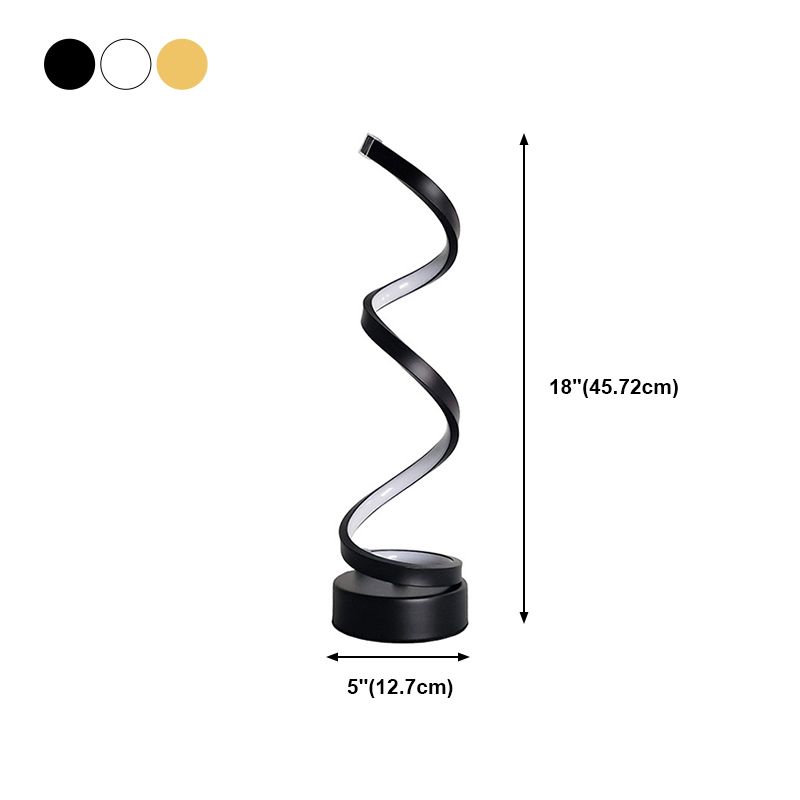 Metal Spiral Night Table Lamps Modern Style 1 Light Nightstand Lamp