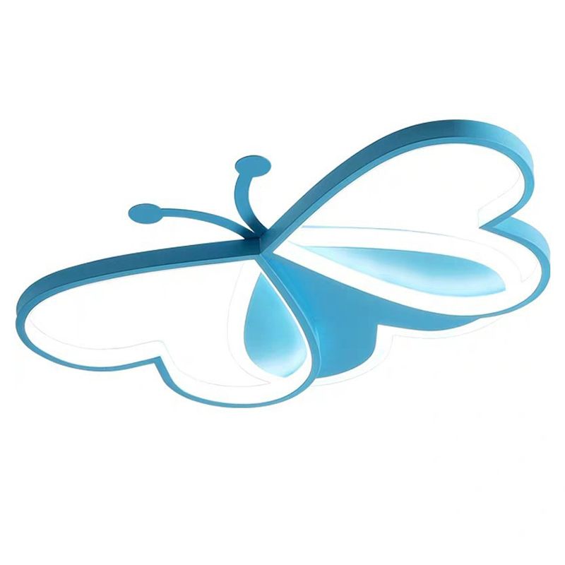 Butterfly Flush Mount Ceiling Light Fixtures Kids Metal Ceiling Mount Chandelier for Bedroom