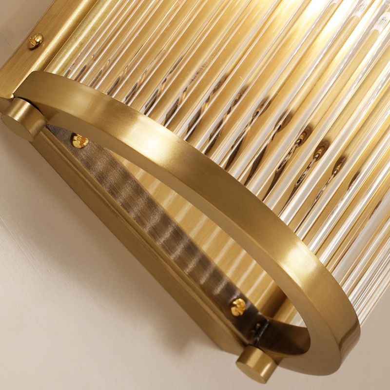 Iluminación de pared de medio cilindro de vidrio estilo de pared de múltiples luces de estilo moderno en oro