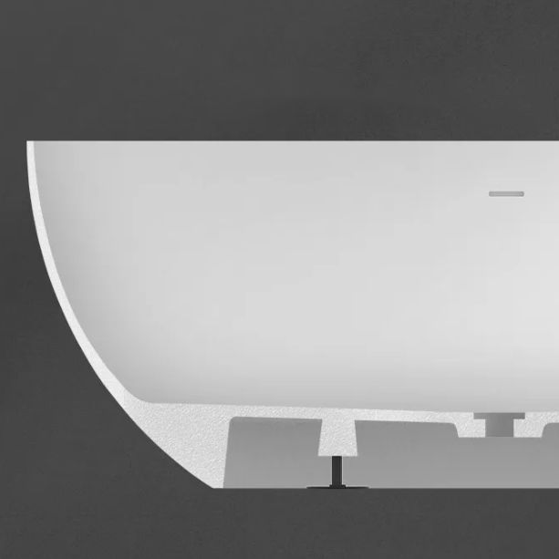 Modern Stone Freestanding Tub Soaking 22.05-inch Tall Bath with Overflow Trim