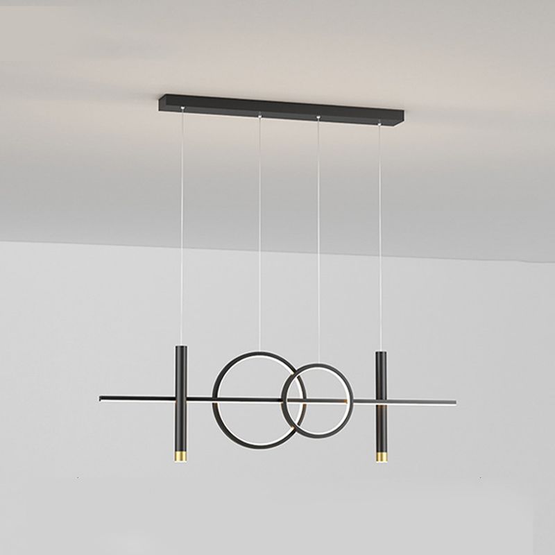 Acrylic Linear Island Light Contemporary Simplicity Hanging Lighting Fixtures for Restaurant