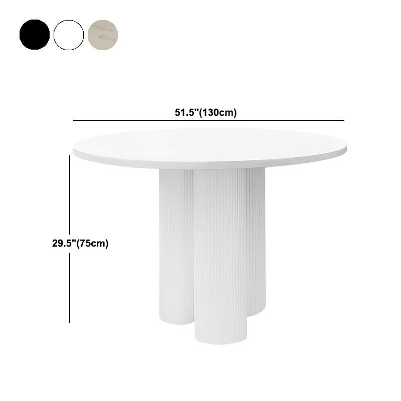 Modern Dining Table Stone and Metal Three Pedestal Dining Table for Living Room