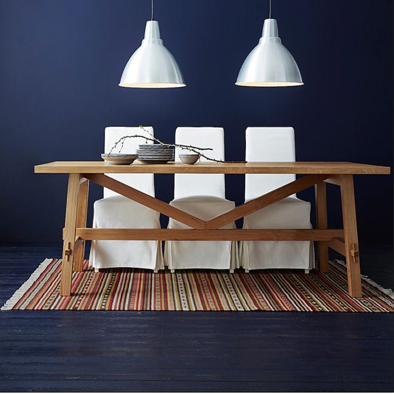 Contemporary Style Dining Table Solid Wood Rectangle Table for Home Kitchen