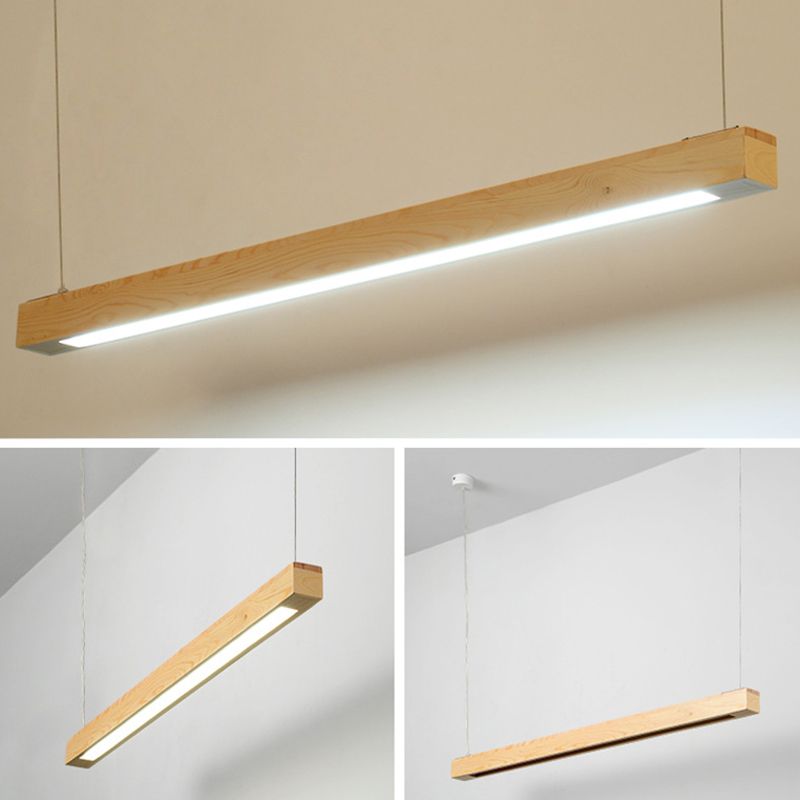 Pendance île rectangulaire beige éclairage moderne les lampes îles à LED minimaliste modernes