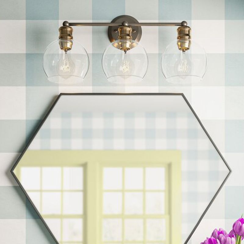 Glass Shaded Bath Vanity Lighting Industrial Black/white Light for Bathroom