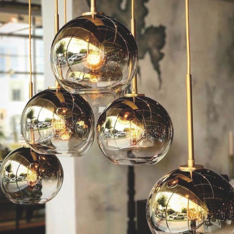 Nordic Style Anhänger Leichtkugel Formbirnen -Deckenlampe mit Glasschatten für Schlafzimmer