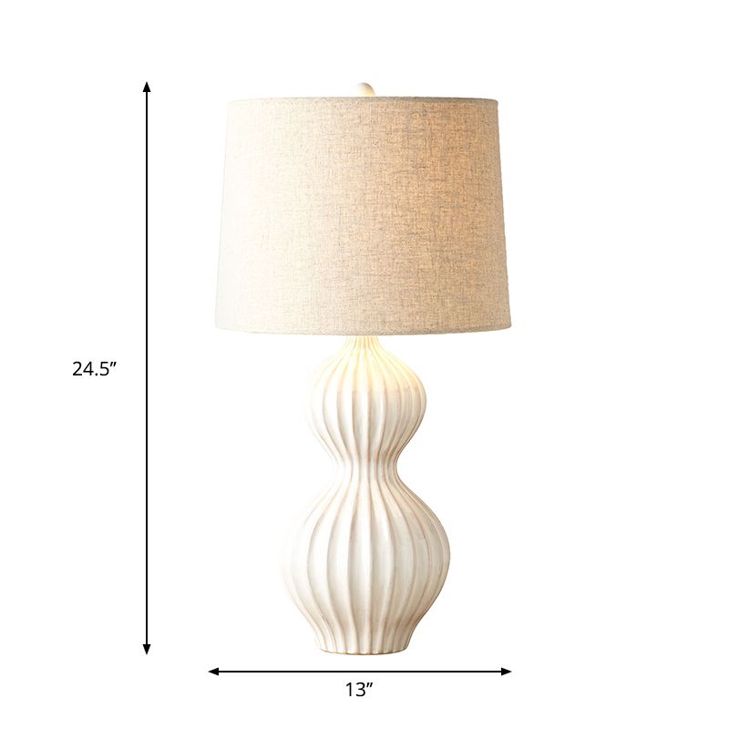 Tabillard de tissu à 1 tête lampe de nuit rétro de style lin de lin de linace