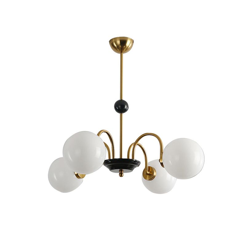 American Style Chandelier White Glass Pendant Lighting Fixtures for Dining Room