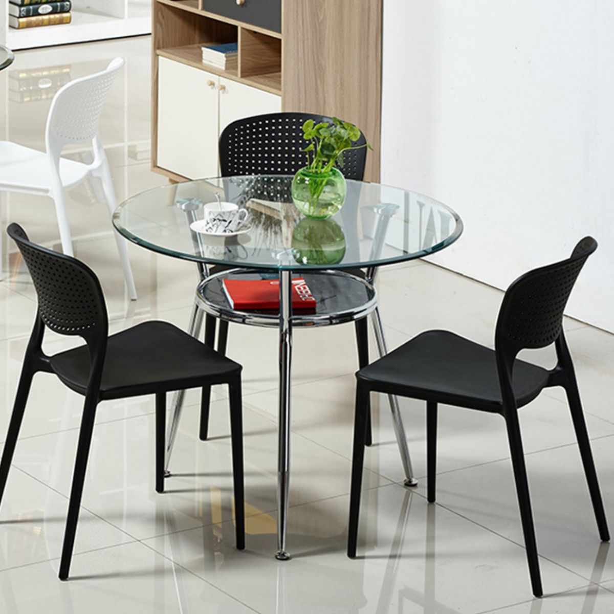 Simplicity Dining Site Table Tempered Glass Dining Room Home Furniture