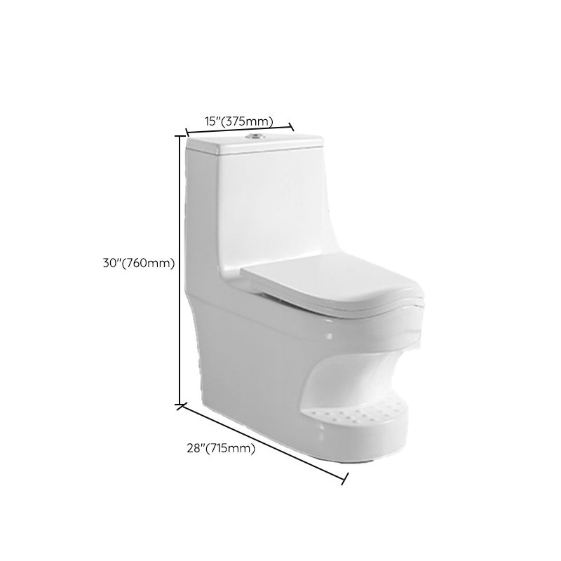 Contemporary White Flush Toilet Floor Mount Toilet Bowl for Washroom