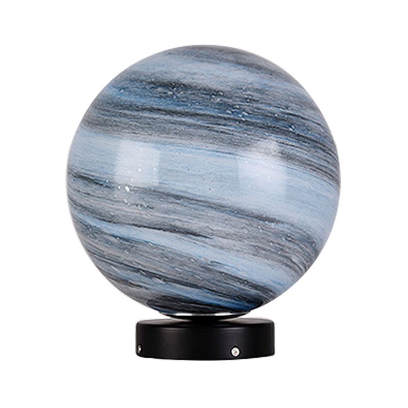 Glass Ball Shape Outdoor Lights Modern Style 1 Light Solar Pillar Lamp