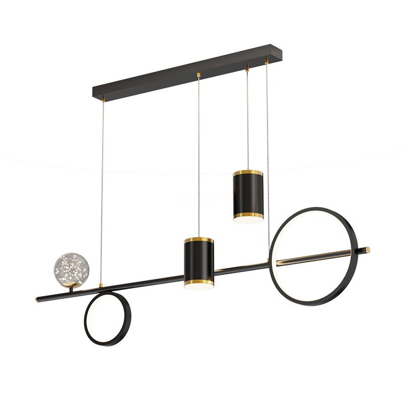 Acrylic Linear LED Island Light Contemporary Simplicity Hanging Lamp for Dining Room