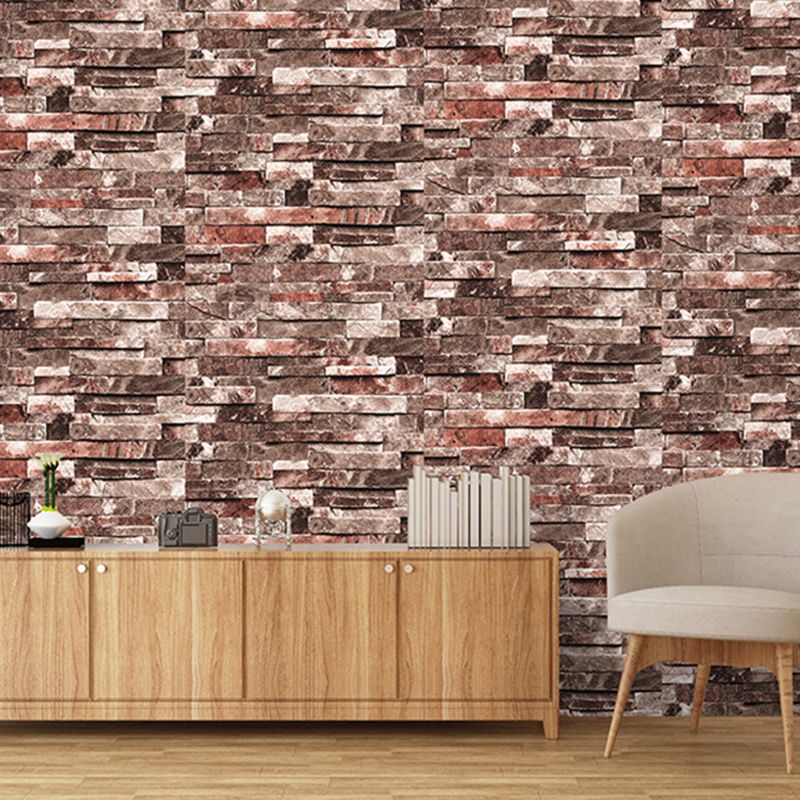 Removable Faux Rock Brick Wallpaper Industrial PVC Wall Covering, 19.5' L x 17.5" W