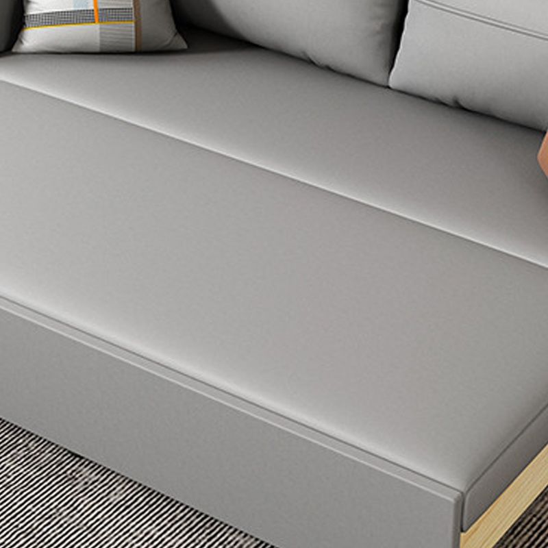 Square Arm Sofa Futon Foldable Pillow Included Futon Sofa Bed