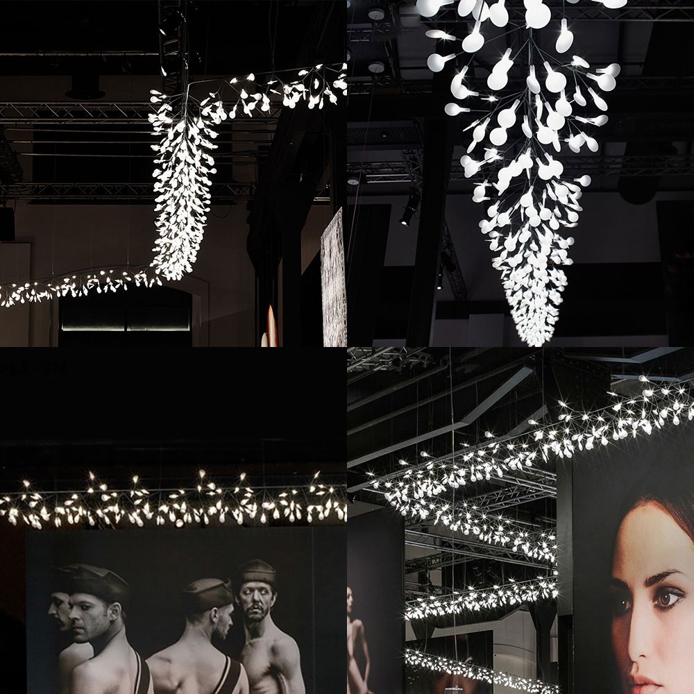 Nickel/Rose Gold Branching Ceiling Lamp Modern Stylish Multi Light Aluminum Island Lighting with Acrylic Shade