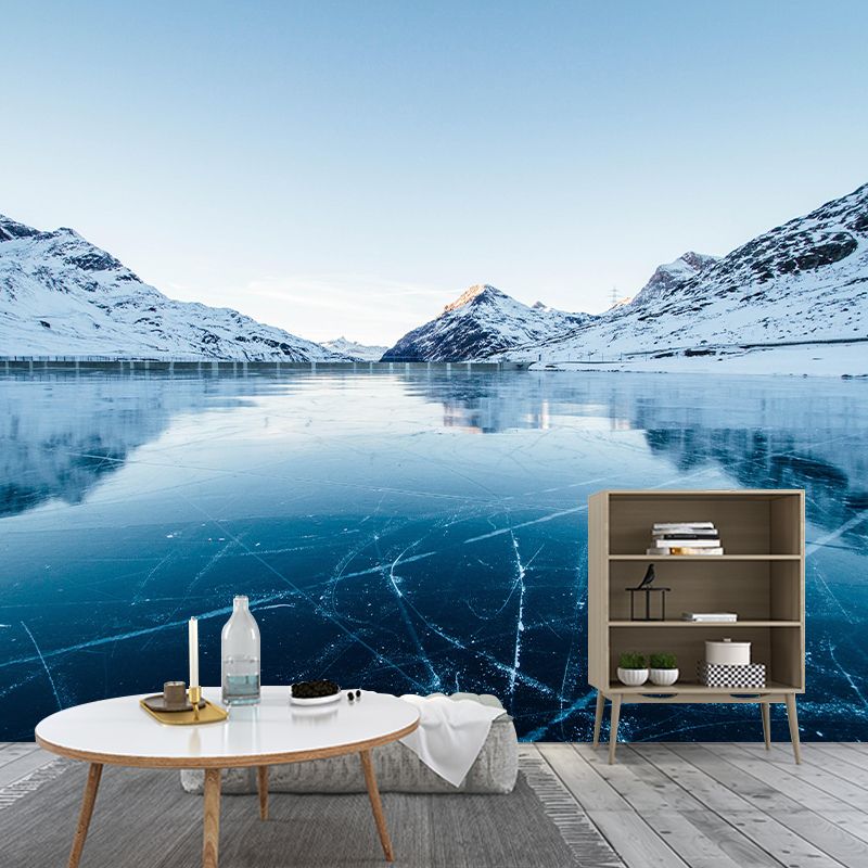 Modern Mountain Wall Mural Decal Moisture Resistant Sitting Room Wall Decor