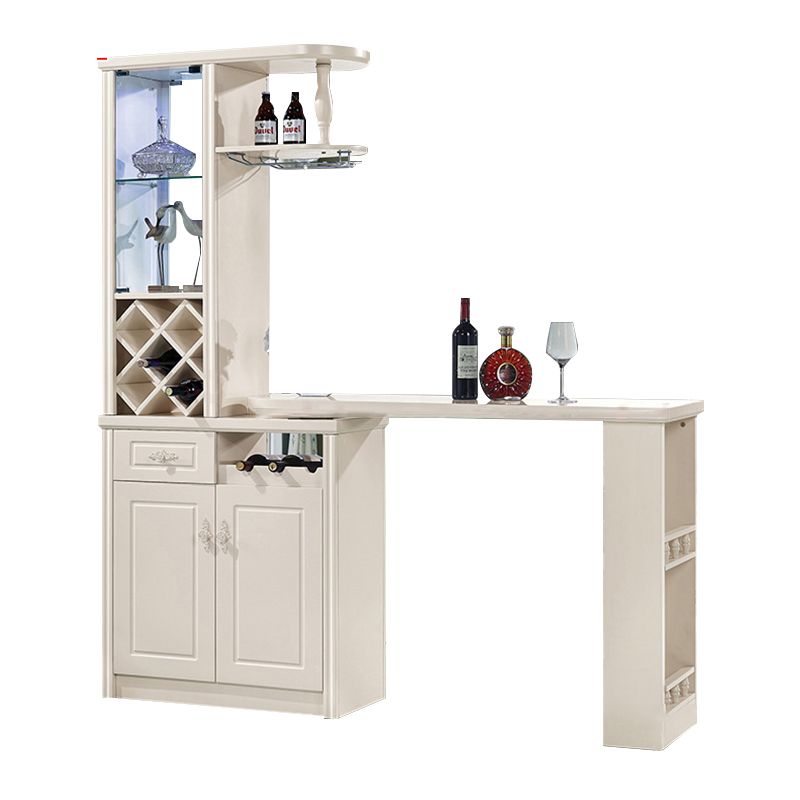 Contemporary Style 1/2 Pieces Wood Rectangular Bar Table Set for Dining Room