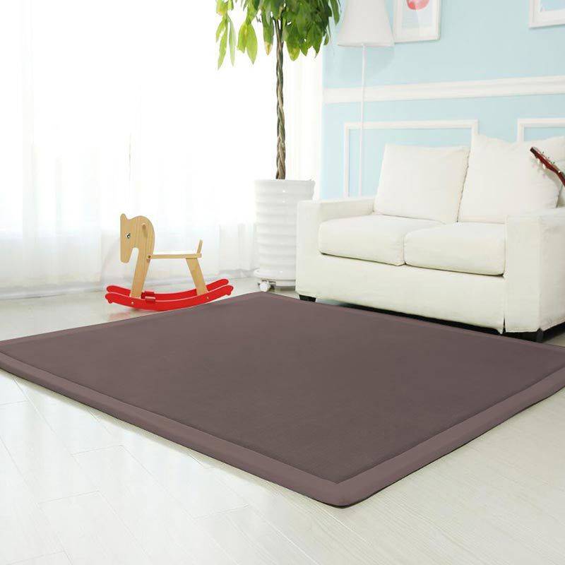 Minimalist Plain Shag Rug Polyester Indoor Carpet Non-Slip Backing Area Carpet for Living Room