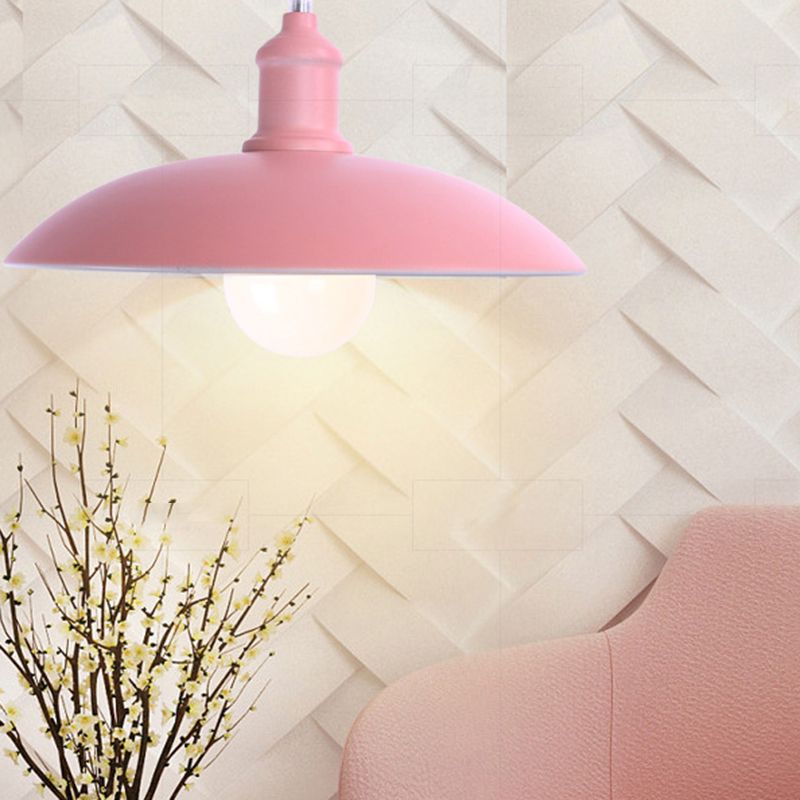 Lampada a ciondolo Macron a 1 luce Style moderna Light Appeding Light con tonalità metallica